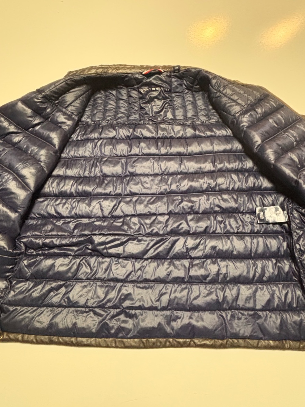 Mens Brown Tommy Hilfiger Puffer Winter Coat Jacket Size 2XL - Picture 4 of 11